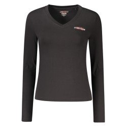 GUESS JEANS T-SHIRT MANICHE LUNGHE DONNA NERO