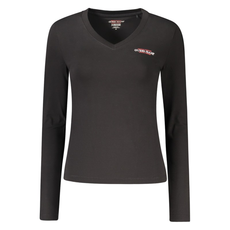GUESS JEANS T-SHIRT MANICHE LUNGHE DONNA NERO