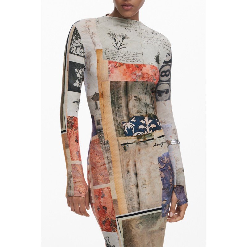 DESIGUAL ABITO LUNGO DONNA BEIGE