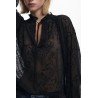 DESIGUAL CAMICIA MANICHE LUNGHE DONNA NERO