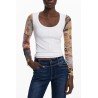 DESIGUAL MAGLIA DONNA BIANCO