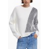 DESIGUAL MAGLIA DONNA BIANCO