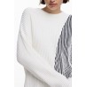 DESIGUAL MAGLIA DONNA BIANCO