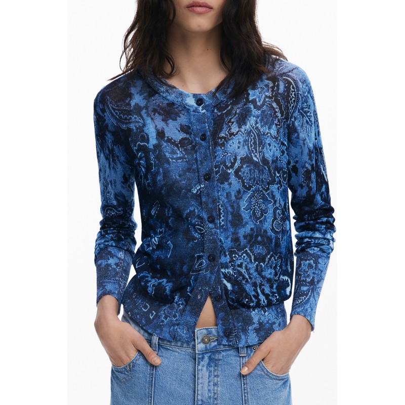 DESIGUAL CARDIGAN DONNA BLU