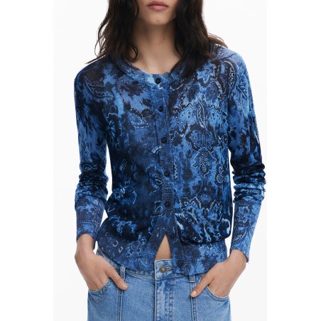 DESIGUAL CARDIGAN DONNA BLU