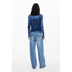 DESIGUAL CARDIGAN DONNA BLU