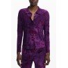 DESIGUAL CAMICIA MANICHE LUNGHE DONNA VIOLA
