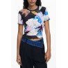 DESIGUAL T-SHIRT MANICHE CORTE DONNA NERO