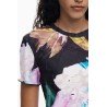 DESIGUAL T-SHIRT MANICHE CORTE DONNA NERO