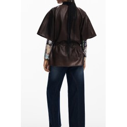 DESIGUAL PONCHO DONNA MARRONE