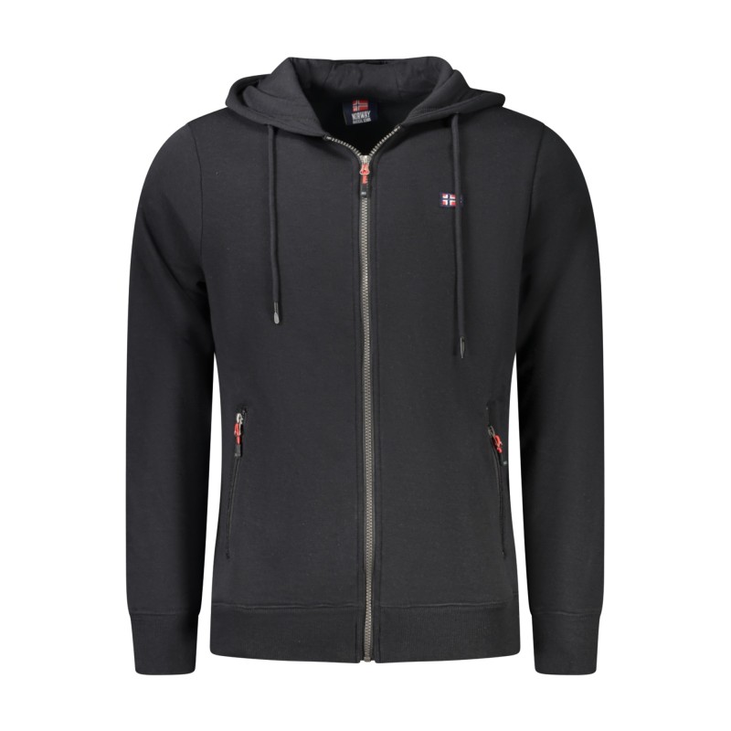 NORWAY 1963 FELPA CON ZIP UOMO NERO