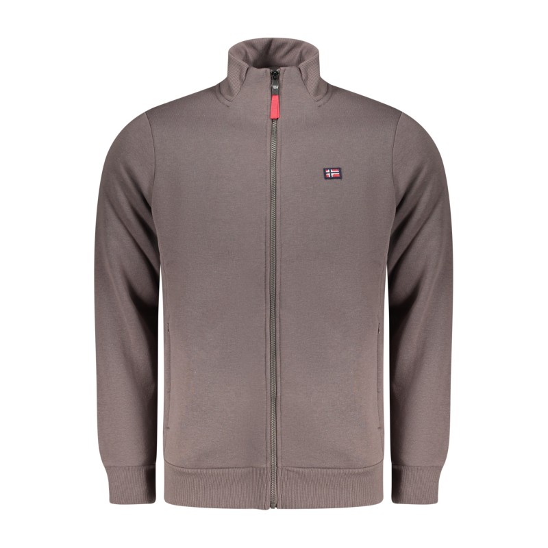 NORWAY 1963 FELPA CON ZIP UOMO MARRONE