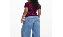 DESIGUAL T-SHIRT MANICHE CORTE DONNA VIOLA