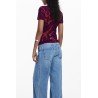 DESIGUAL T-SHIRT MANICHE CORTE DONNA VIOLA