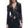 DESIGUAL CAMICIA MANICHE LUNGHE DONNA NERO