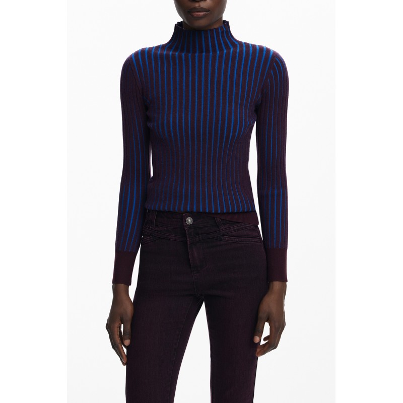 DESIGUAL MAGLIA DONNA MARRONE