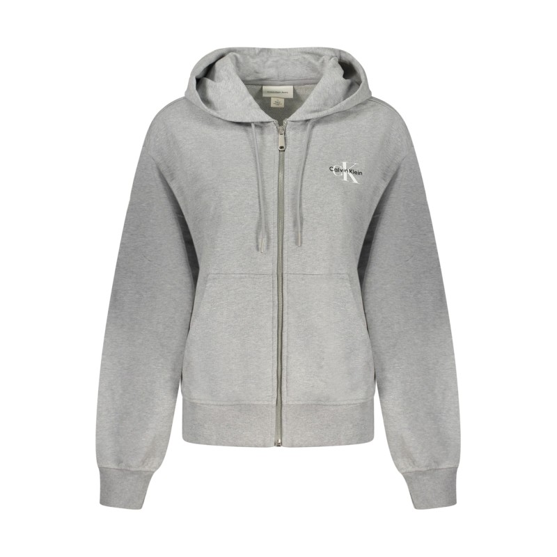 CALVIN KLEIN FELPA CON ZIP DONNA GRIGIO