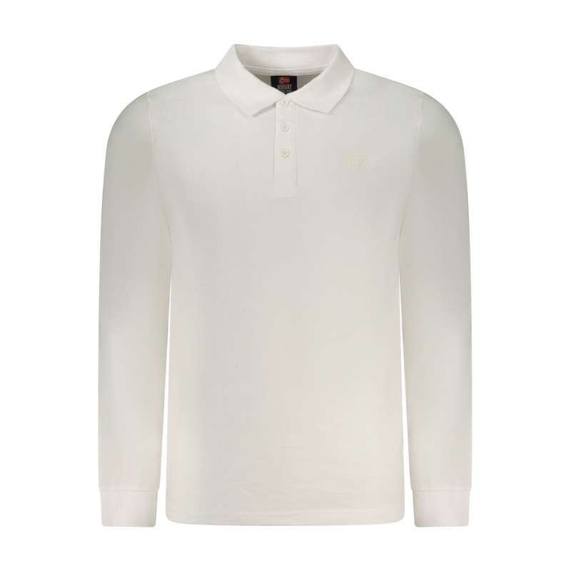 NORWAY 1963 POLO MANICHE LUNGHE UOMO BIANCO