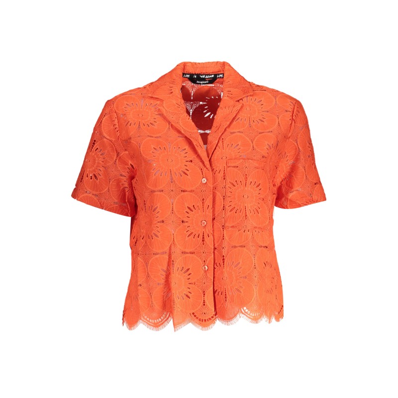 DESIGUAL CAMICIA MANICHE CORTE DONNA ARANCIO