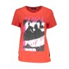 GUESS JEANS T-SHIRT MANICHE CORTE DONNA ROSSO