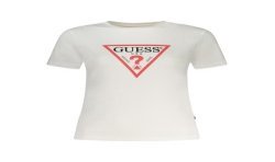GUESS JEANS T-SHIRT MANICHE CORTE DONNA BIANCO