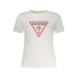 GUESS JEANS T-SHIRT MANICHE CORTE DONNA BIANCO