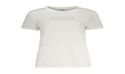 GUESS JEANS T-SHIRT MANICHE CORTE DONNA BIANCO