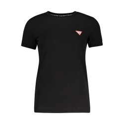 GUESS JEANS T-SHIRT MANICHE CORTE DONNA NERO