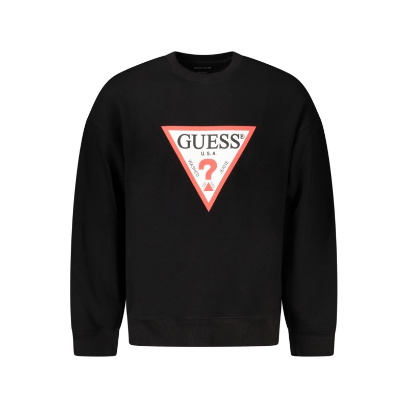 GUESS JEANS FELPA SENZA ZIP UOMO NERO