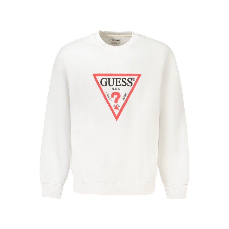 GUESS JEANS FELPA SENZA ZIP UOMO BIANCO