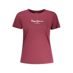 PEPE JEANS T-SHIRT MANICHE CORTE DONNA ROSSO