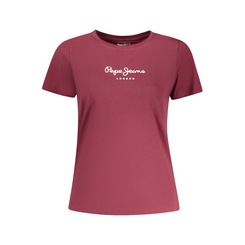 PEPE JEANS T-SHIRT MANICHE CORTE DONNA ROSSO