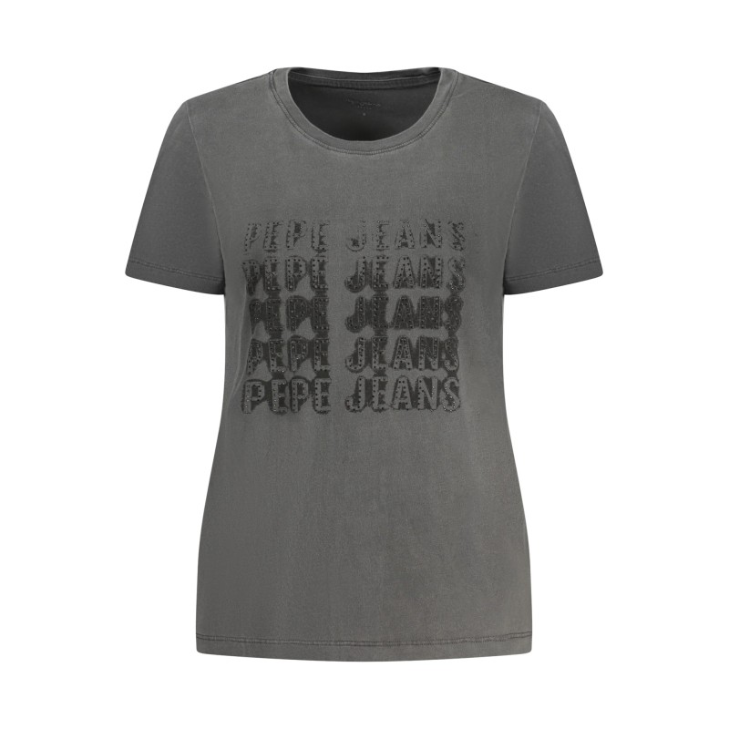 PEPE JEANS T-SHIRT MANICHE CORTE DONNA NERO