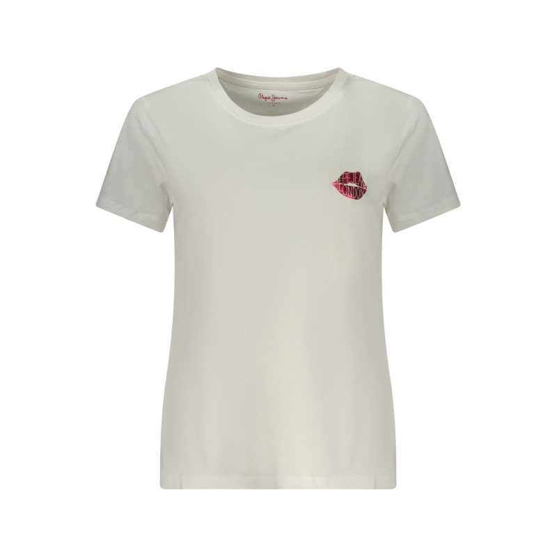 PEPE JEANS T-SHIRT MANICHE CORTE DONNA BIANCO