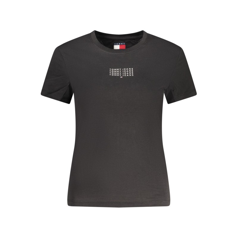 TOMMY HILFIGER T-SHIRT MANICHE CORTE DONNA NERO