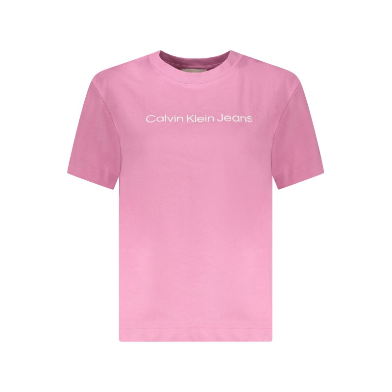 CALVIN KLEIN T-SHIRT MANICHE CORTE DONNA ROSA