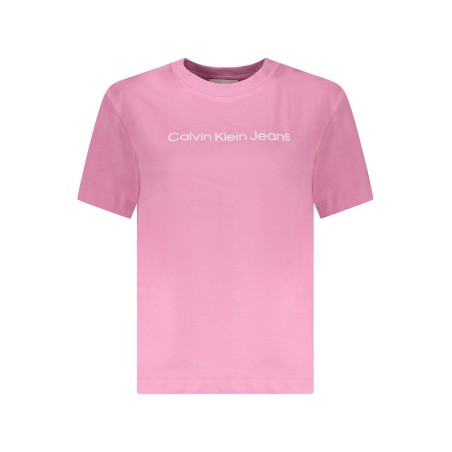 CALVIN KLEIN T-SHIRT MANICHE CORTE DONNA ROSA