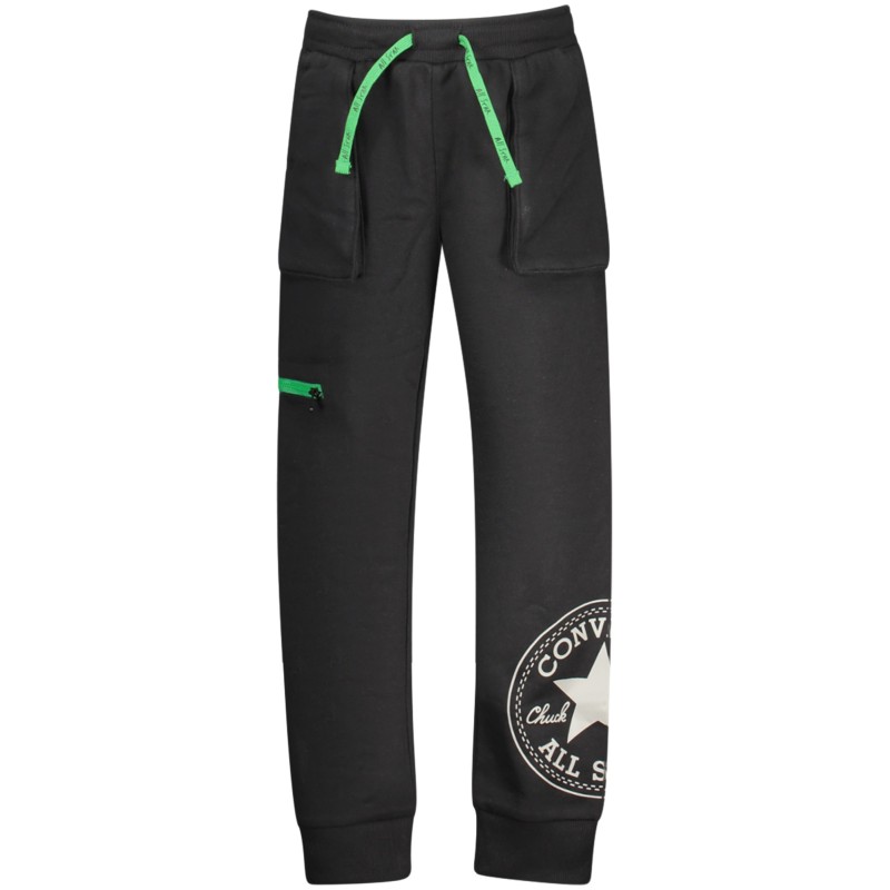 CONVERSE PANTALONE TUTA LUNGO BAMBINO NERO