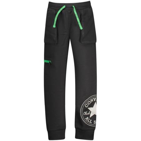CONVERSE PANTALONE TUTA LUNGO BAMBINO NERO
