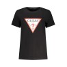 GUESS JEANS T-SHIRT MANICHE CORTE DONNA NERO
