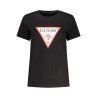 GUESS JEANS T-SHIRT MANICHE CORTE DONNA NERO