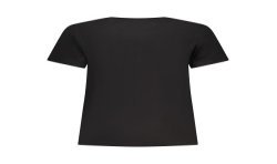 GUESS JEANS T-SHIRT MANICHE CORTE DONNA NERO