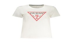 GUESS JEANS T-SHIRT MANICHE CORTE DONNA BIANCO
