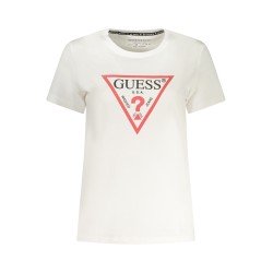 GUESS JEANS T-SHIRT MANICHE CORTE DONNA BIANCO