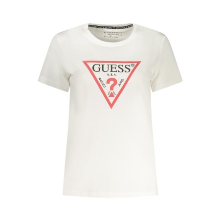 GUESS JEANS T-SHIRT MANICHE CORTE DONNA BIANCO