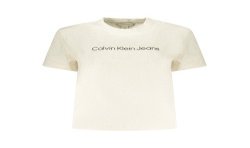 CALVIN KLEIN T-SHIRT MANICHE CORTE DONNA BEIGE