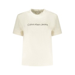 CALVIN KLEIN T-SHIRT MANICHE CORTE DONNA BEIGE