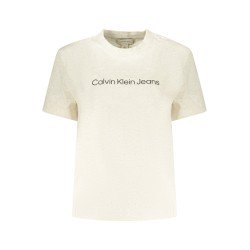 CALVIN KLEIN T-SHIRT MANICHE CORTE DONNA BEIGE