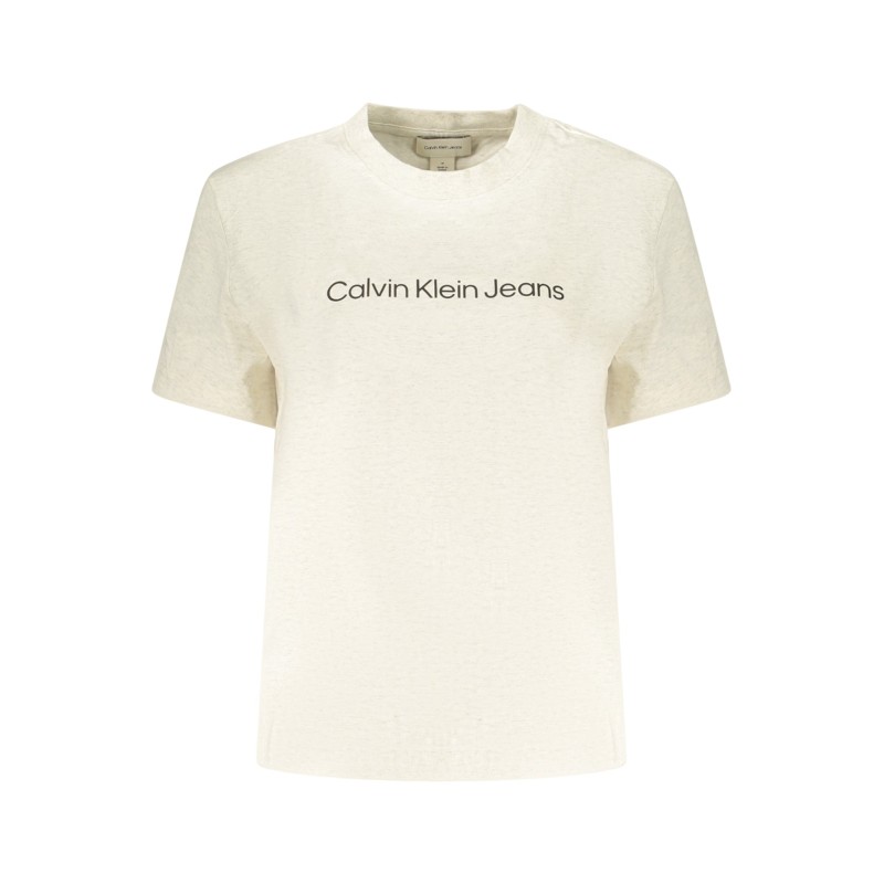 CALVIN KLEIN T-SHIRT MANICHE CORTE DONNA BEIGE