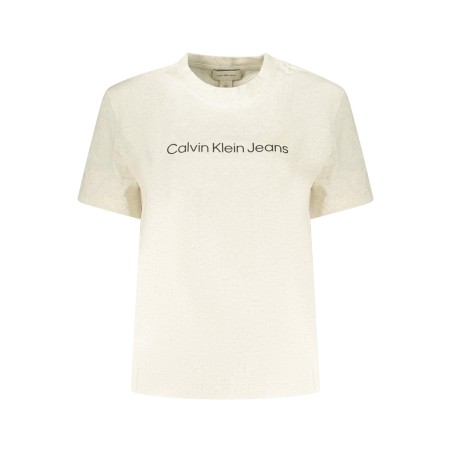 CALVIN KLEIN T-SHIRT MANICHE CORTE DONNA BEIGE
